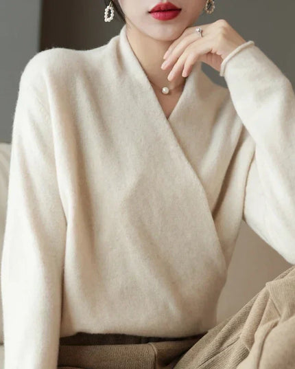 Mabel | Women’s Spring Wrap Neck Knit Top