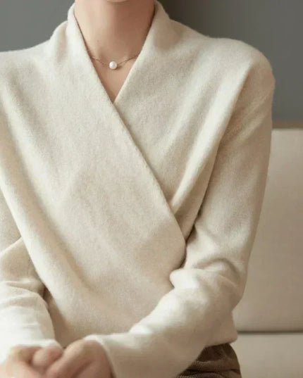 Mabel | Women’s Spring Wrap Neck Knit Top