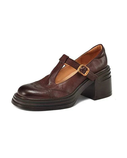 Madison | Classic Women’s Leather T-Strap Shoes
