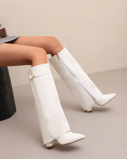 Maya | Women’s Leather Thigh-High Boots with Buckle