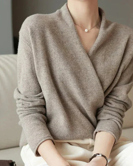 Mabel | Women’s Spring Wrap Neck Knit Top