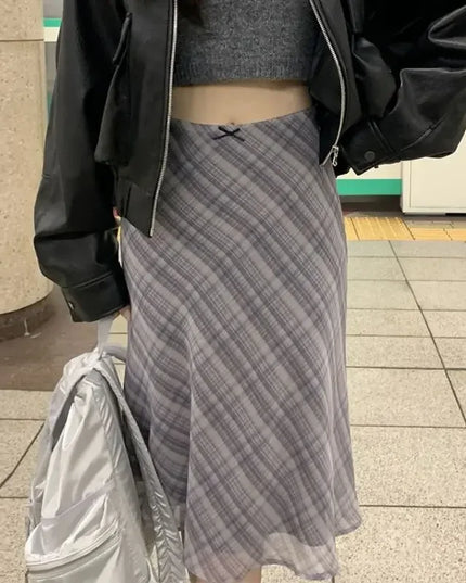 MORIAH – Classic Plaid Midi Skirt