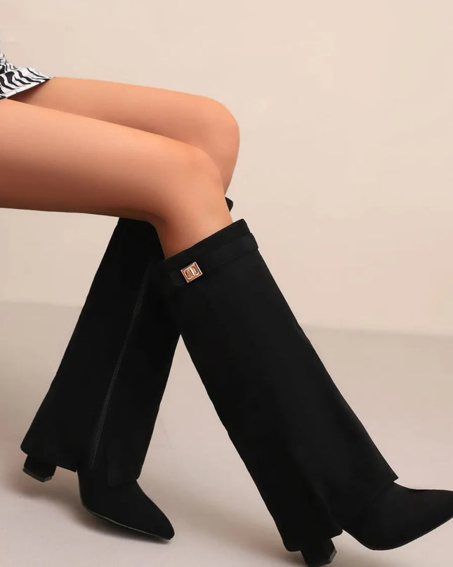 Maya | Women’s Leather Thigh-High Boots with Buckle