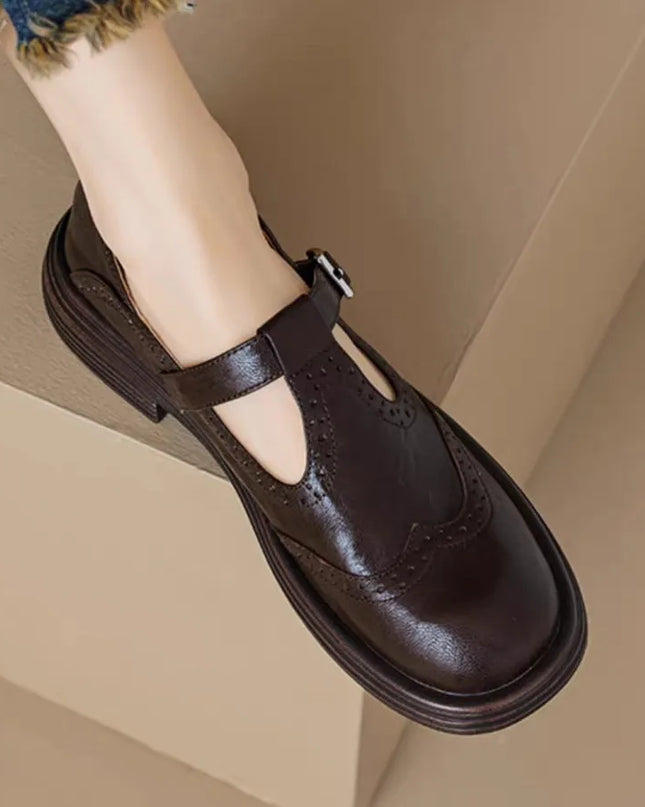 Lily | Classic Women’s Leather T-Strap Shoes