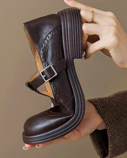 Lily | Classic Women’s Leather T-Strap Shoes