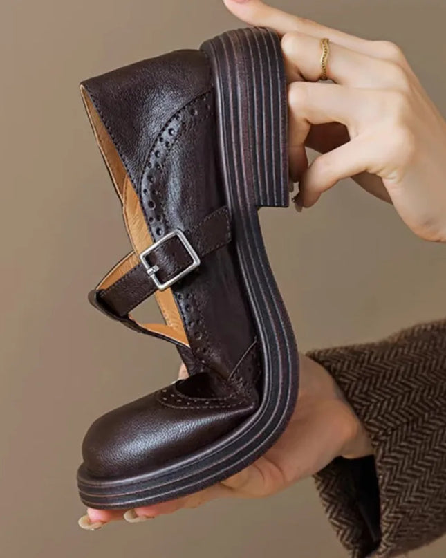 Lily | Classic Women’s Leather T-Strap Shoes