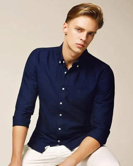 Slim Fit Button-Up Long Sleeve Shirt – Smart Casual Essential