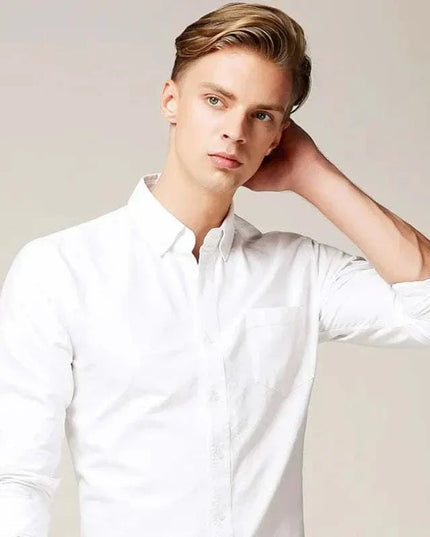 Slim Fit Button-Up Long Sleeve Shirt – Smart Casual Essential