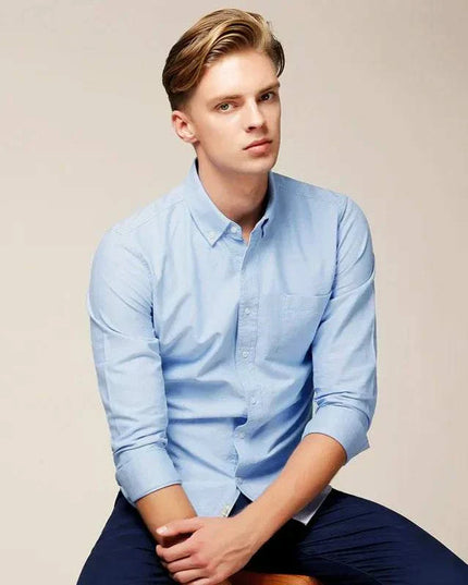 Slim Fit Button-Up Long Sleeve Shirt – Smart Casual Essential
