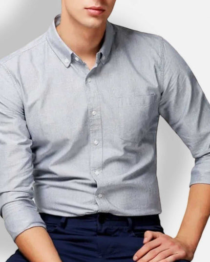 Slim Fit Button-Up Long Sleeve Shirt – Smart Casual Essential