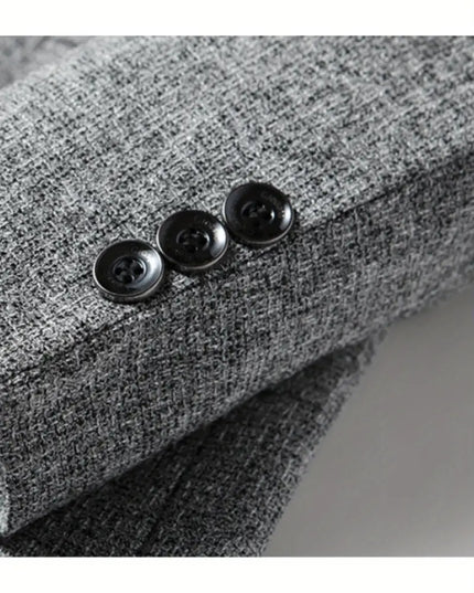 Spring Slim Fit Men’s Blazer – No-Iron Casual Jacket for Middle-Aged Style