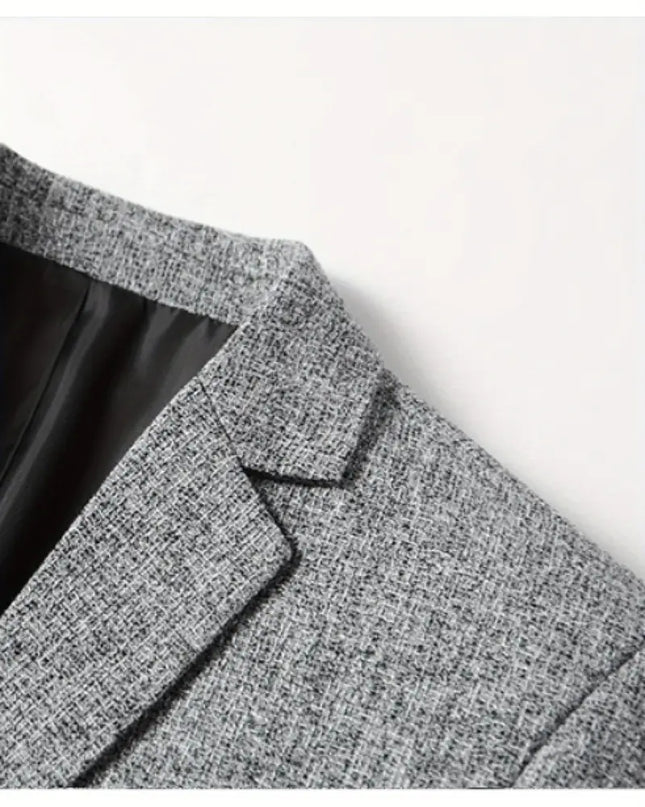 Spring Slim Fit Men’s Blazer – No-Iron Casual Jacket for Middle-Aged Style