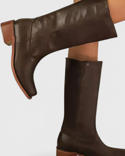 Ella | Women’s Leather Knee-High Boots with Heels