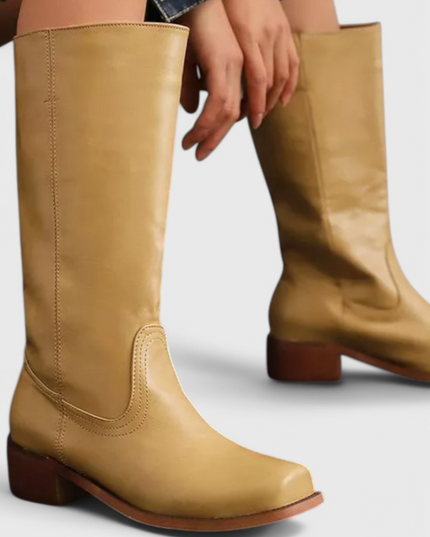 Ella | Women’s Leather Knee-High Boots with Heels