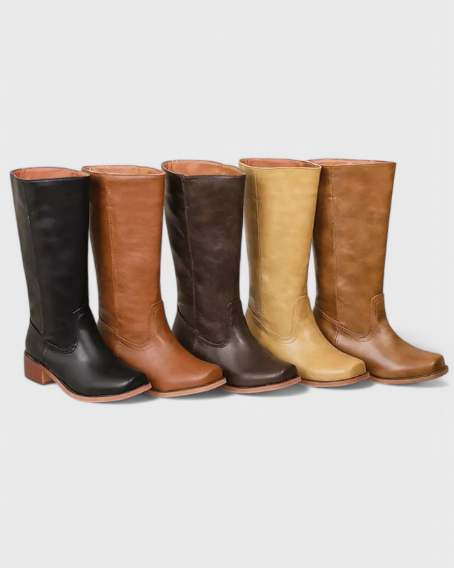 Ella | Women’s Leather Knee-High Boots with Heels