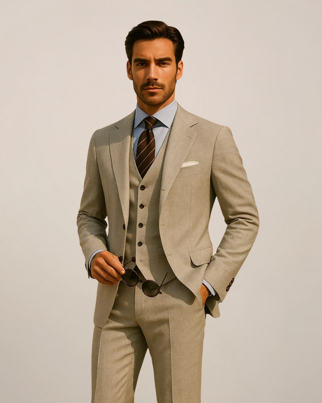 Three-Piece Men’s Suit – Refined Elegance for Formal Occasions