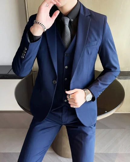 Three-Piece Slim Fit Formal Suit for Men – Business Style
