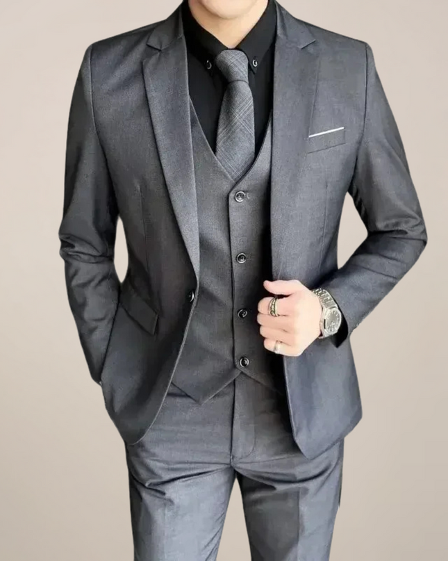 Three-Piece Slim Fit Formal Suit for Men – Business Style