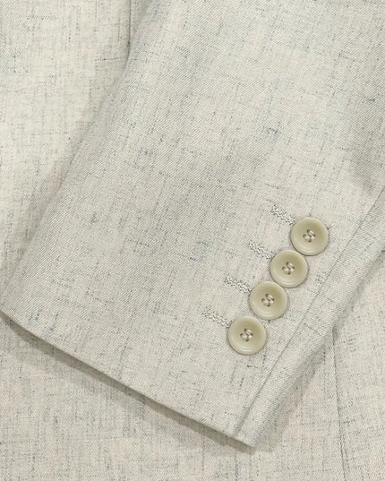 Two-Piece Linen Blend Men’s Suit – Slim Blazer & Trousers for Business & Weddings
