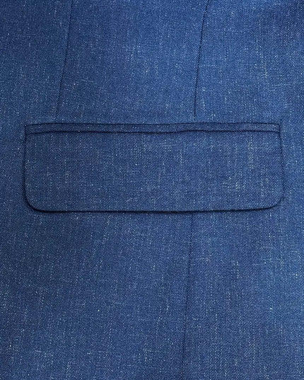 Two-Piece Linen Blend Men’s Suit – Slim Blazer & Trousers for Business & Weddings