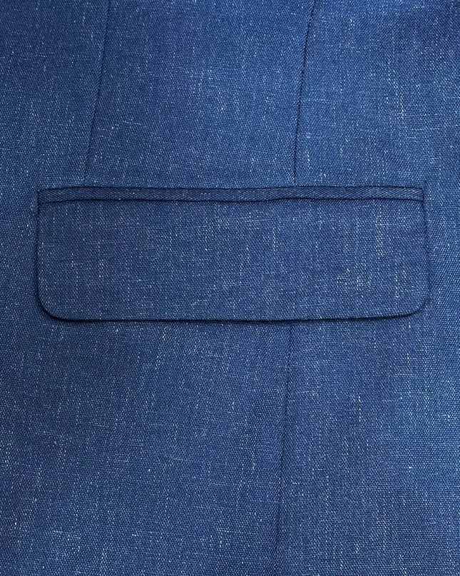 Two-Piece Linen Blend Men’s Suit – Slim Blazer & Trousers for Business & Weddings