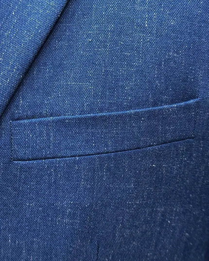 Two-Piece Linen Blend Men’s Suit – Slim Blazer & Trousers for Business & Weddings
