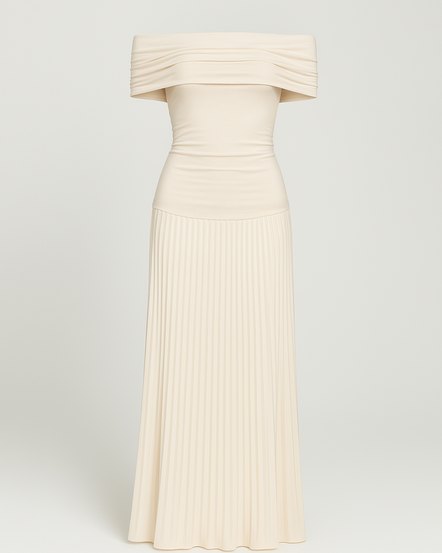 Isabel | Women Wedding Guest Pleated Maxi Dress