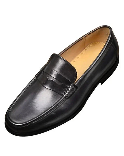 Vintage Faux Leather Loafers – Formal Slip-On Moccasins - Vegan