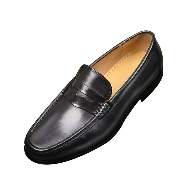 Vintage Faux Leather Loafers – Formal Slip-On Moccasins - Vegan