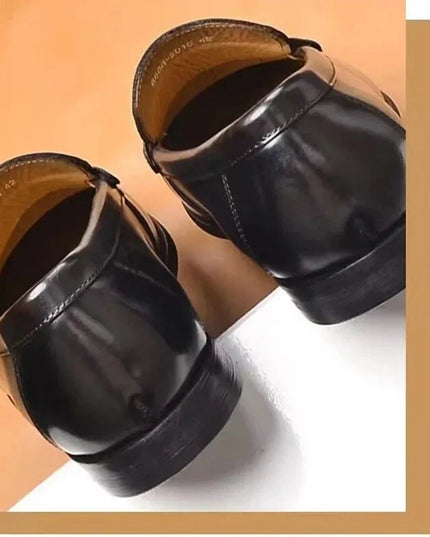 Vintage Faux Leather Loafers – Formal Slip-On Moccasins - Vegan