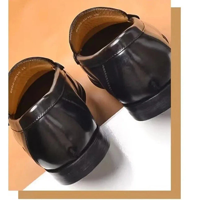 Vintage Faux Leather Loafers – Formal Slip-On Moccasins - Vegan