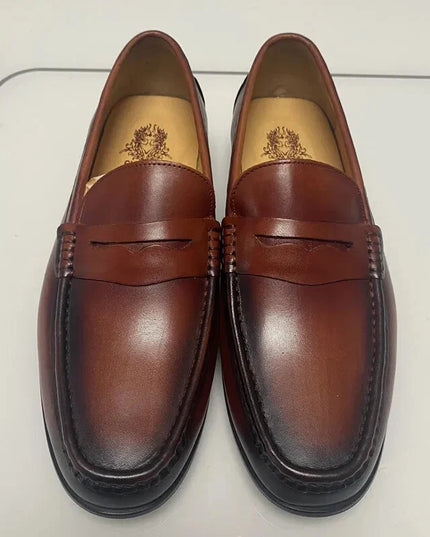 Vintage Faux Leather Loafers – Formal Slip-On Moccasins - Vegan