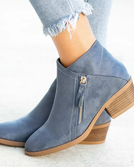 Caroline | Women’s Stylish Zip Heel Boots