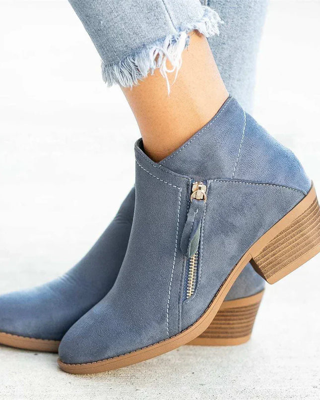 Caroline | Women’s Stylish Zip Heel Boots