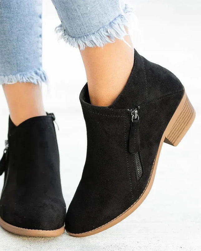 Caroline | Women’s Stylish Zip Heel Boots