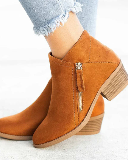Caroline | Women’s Stylish Zip Heel Boots