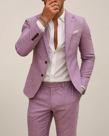 Warm Tones Two-Piece Suit – Lightweight Tailored Fit