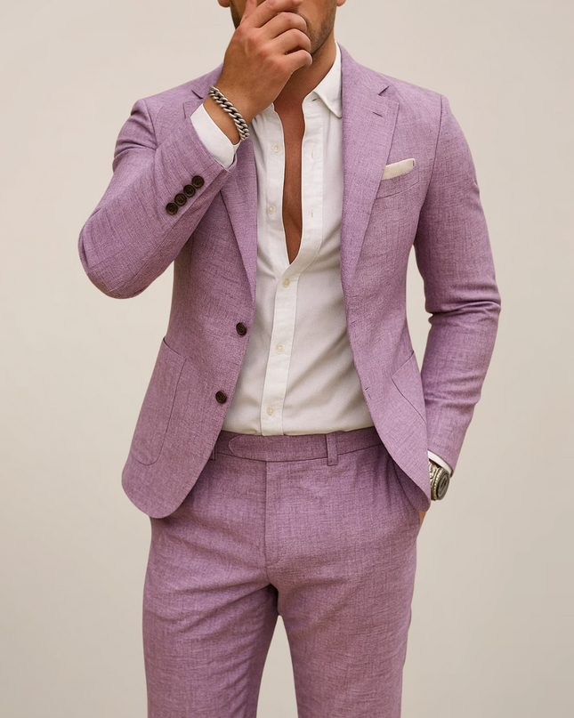 Warm Tones Two-Piece Suit – Lightweight Tailored Fit