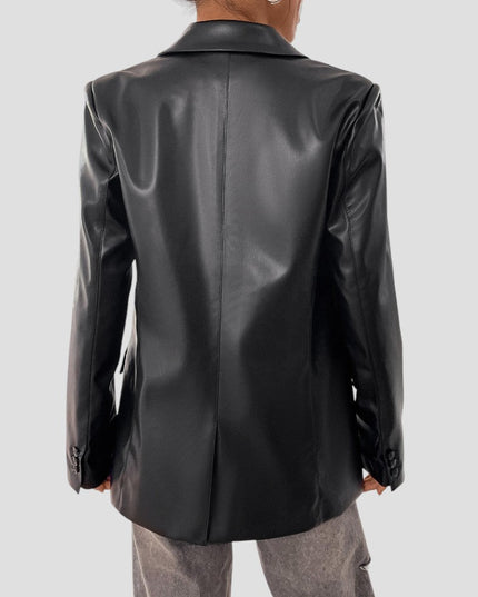 Women’s Oversized Black Blazer Jacket – Relaxed Fit
