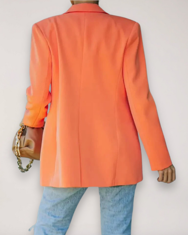Women’s Oversized Blazer – Single-Breasted Notched Lapel Jacket for Elegant Layering