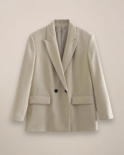 Women’s Oversized Double-Breasted Blazer Coat – Long Smart Jacket for Autumn/Winter