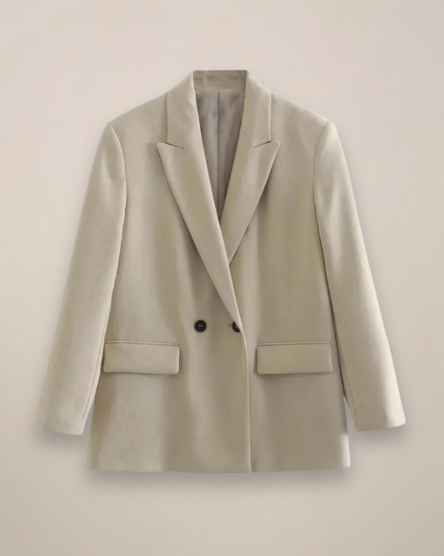 Women’s Oversized Double-Breasted Blazer Coat – Long Smart Jacket for Autumn/Winter