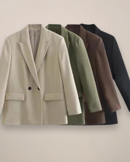 Women’s Oversized Double-Breasted Blazer Coat – Long Smart Jacket for Autumn/Winter