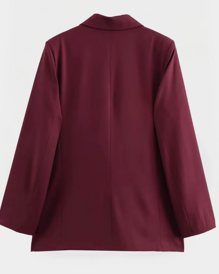 Women’s Tailored Burgundy Blazer – Refined Fit for Smart-Casual Looks