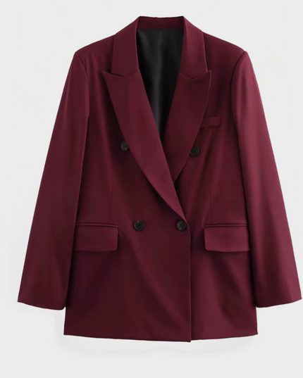 Women’s Tailored Burgundy Blazer – Refined Fit for Smart-Casual Looks