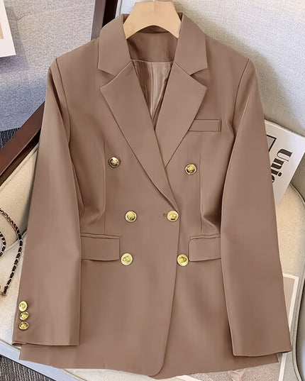 Women’s Tailored Double-Breasted Blazer – All-Season Formal Wear