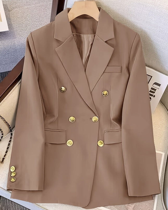 Women’s Tailored Double-Breasted Blazer – All-Season Formal Wear