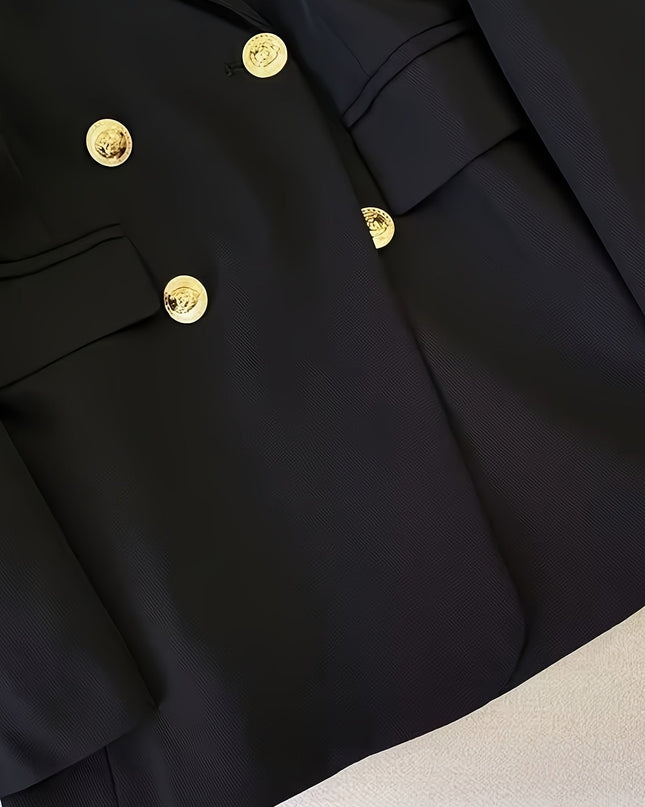 Women’s Tailored Double-Breasted Blazer – All-Season Formal Wear