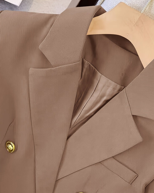 Women’s Tailored Double-Breasted Blazer – All-Season Formal Wear