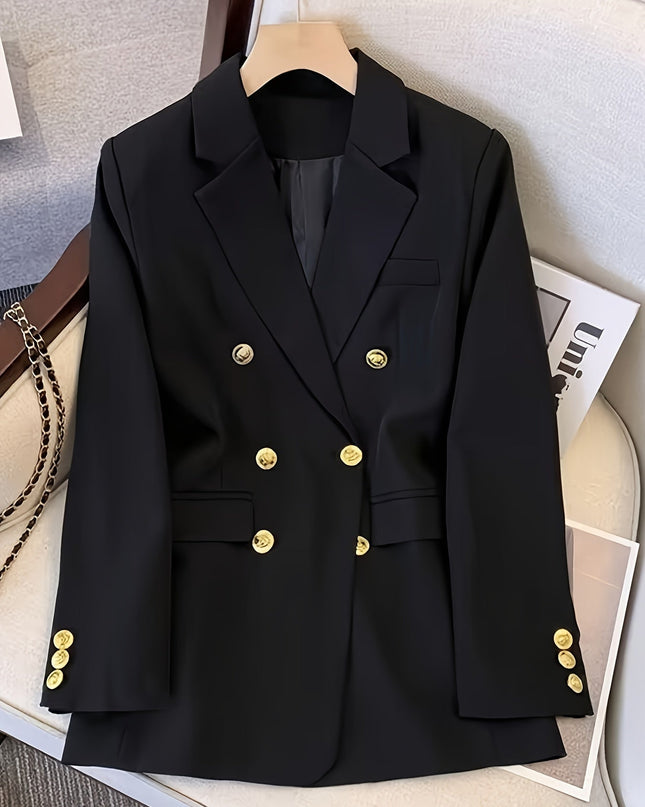 Women’s Tailored Double-Breasted Blazer – All-Season Formal Wear